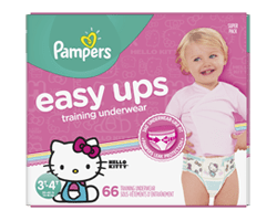 PAMPERS Easy Ups sous-vêtements d'entraînement, taille 5, 3T-4T, 66 unités