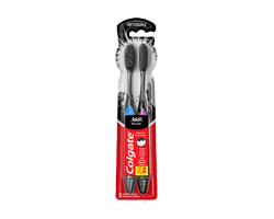 COLGATE 360° Charcoal brosses à dents souples pour adultes, 2 unités