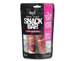 Torsades de cuir brut enrobés de canard Snack Bar pour chiens, 2 unités, 15.2 cm (6 po) – Dogit