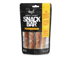 Torsades de cuir brut enrobés de poulet Snack Bar pour chiens, 4 unités, 12.7 cm (5 po) – Dogit