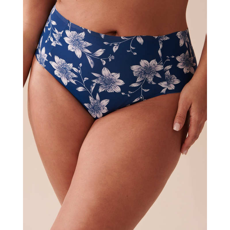 Culotte bikini taille haute microfibre dos lisse