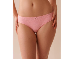 Culotte bikini microfibre et dentelle dos lisse