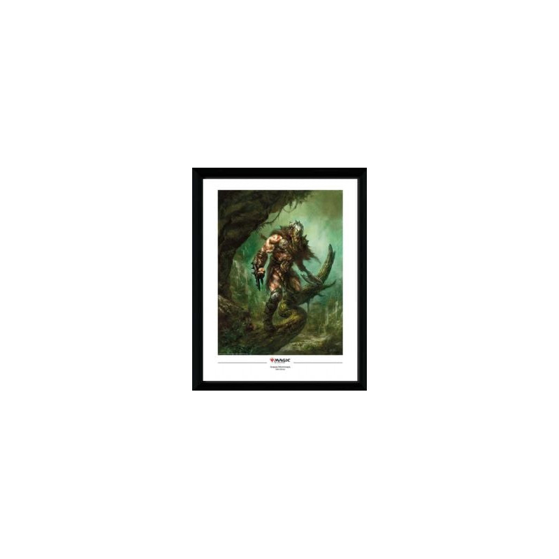 Magic: the gathering -  image encadrée - garruk languebestion (34.5 cm x 44.5 cm)