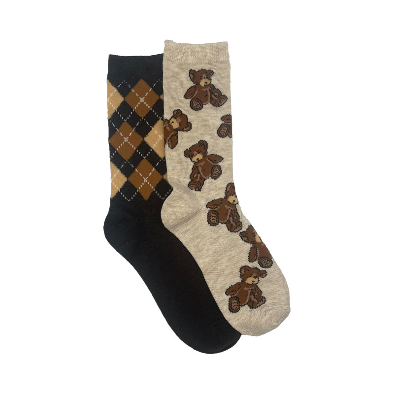 Chaussettes Teddy Bear pour femmes - 2 paires