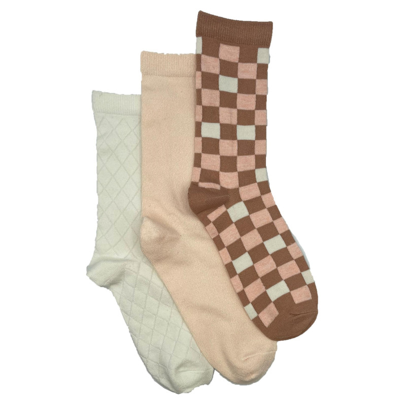 Chaussettes à motif carrelé pour femmes - 3 paires