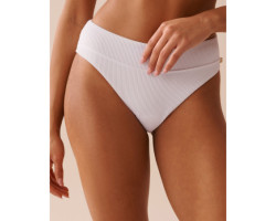 Bas de bikini brésilien texturé à coupe échancrée