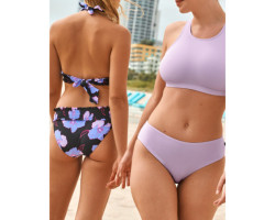 Bas de bikini cheeky taille mi-haute texturé PASTEL