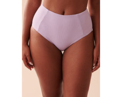 Bas de bikini taille haute texturé PASTEL