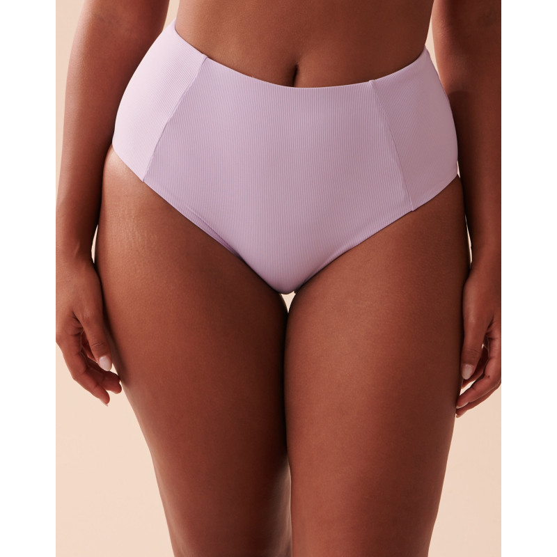 Bas de bikini taille haute texturé PASTEL