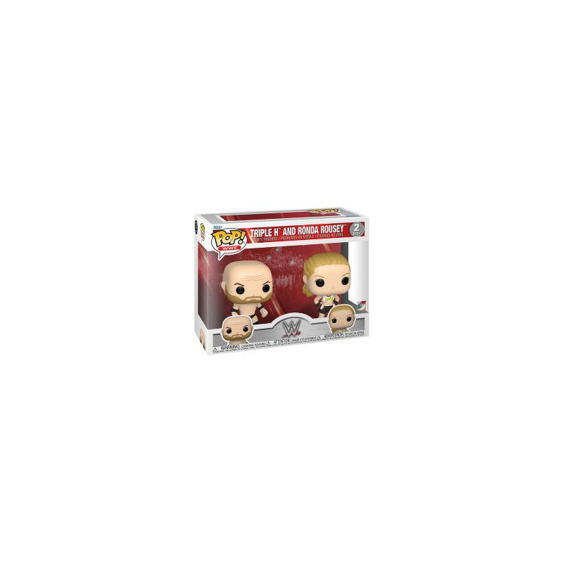 Wwe -  figurine pop! en vinyle de triple h et ronda rousey (10 cm) 2 pack