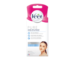 VEET Pure bandes de cire froide pour le visage, 44 unités