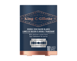 KING C.GILLETTE Cartouches de rasoir de sûreté à double tranchant pour hommes, 10 unités