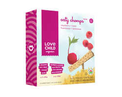 LOVE CHILD ORGANIC Oaty Chomps barres biologiques, 6 x 23 g, framboise + bettrave