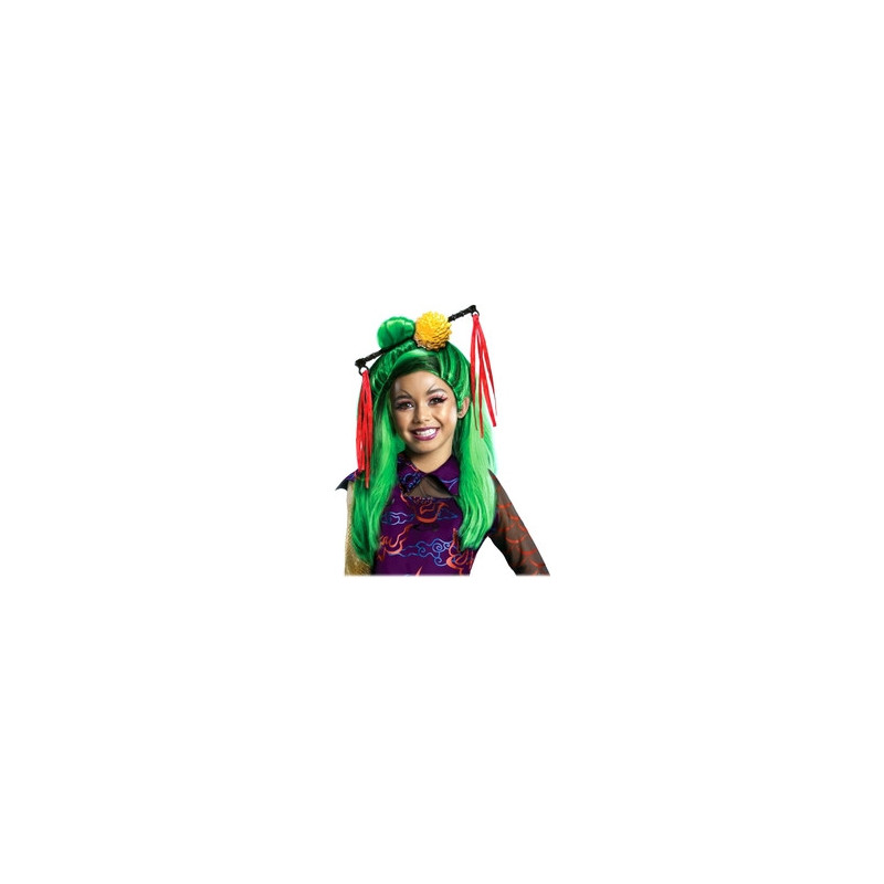 Monster high -  perruque de jinifire long - verte et noire (enfant)