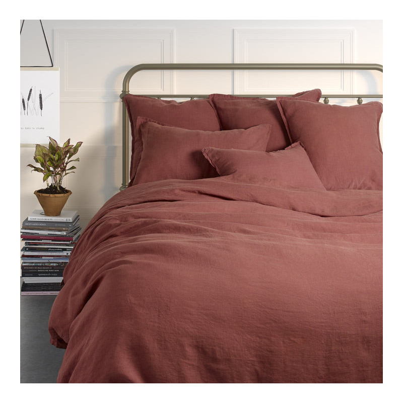 Housse de couette Linen terracotta