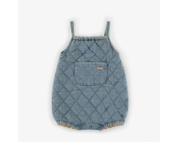 Loose fit short one-piece in denim, newborn