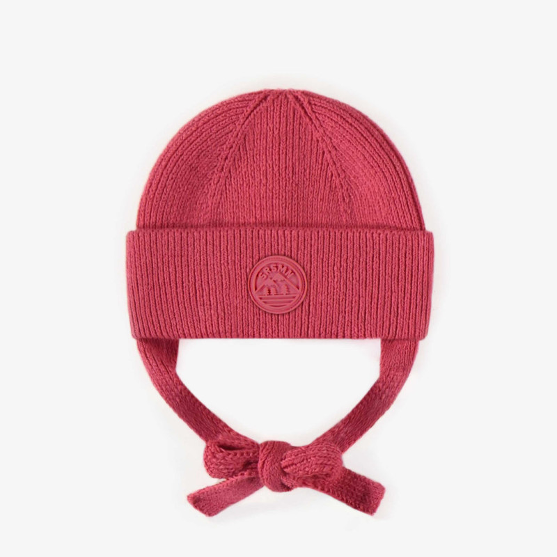 Dark pink knitted toque, baby