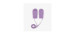 Purple knitted mittens with string, baby