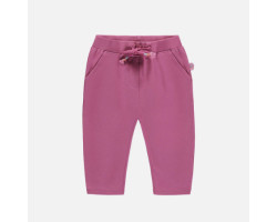 Red-violet regular fitted pants in French terry, baby