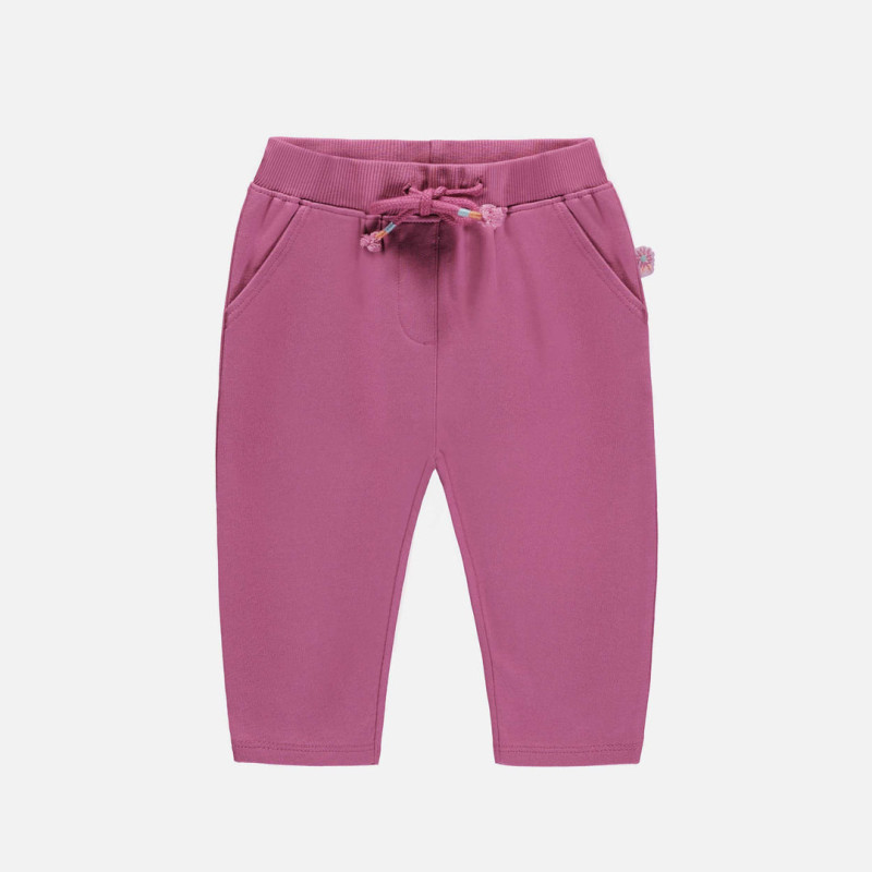 Red-violet regular fitted pants in French terry, baby