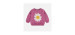 Red-violet sweater with marguerite in french terry, baby