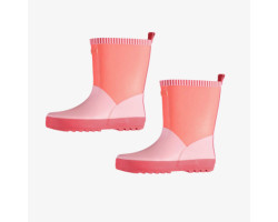 Color-blocked pink waterproof rain boots