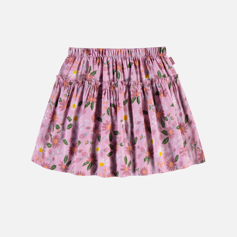 Loose fit floral lilac short skirt in viscose, child