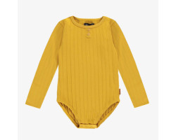 Yellow body with long sleeves in ribbed knit, child