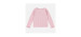 Long-sleeved slim fit pink t-shirt in ribbed pointelle, child