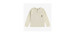 Cream long sleeved t-shirt with henley collar in waffled cotton, child