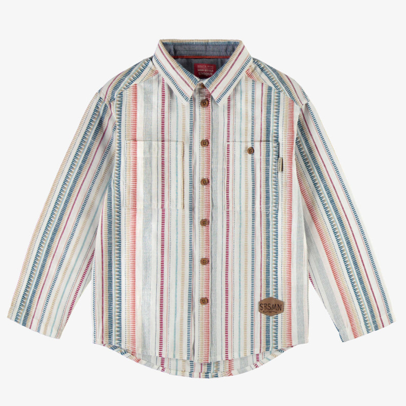 Shirt with long sleeves in linen and cotton, child