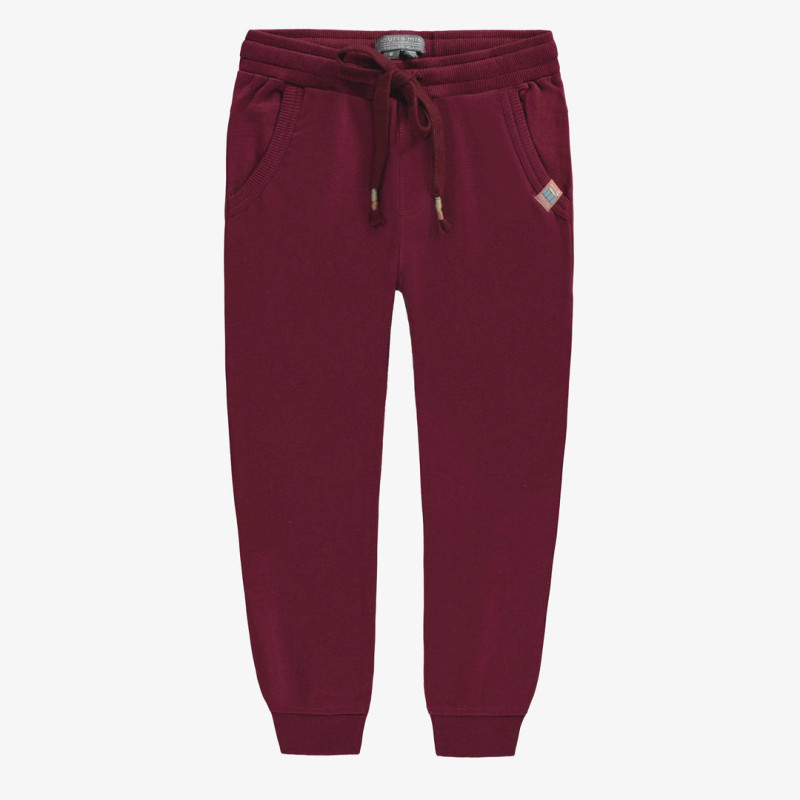 Burgundy pants relaxed fit in French terry, child