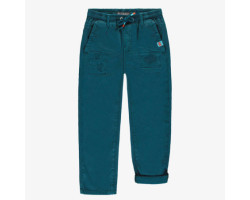 Blue wide fit pants in stretch denim twill, child