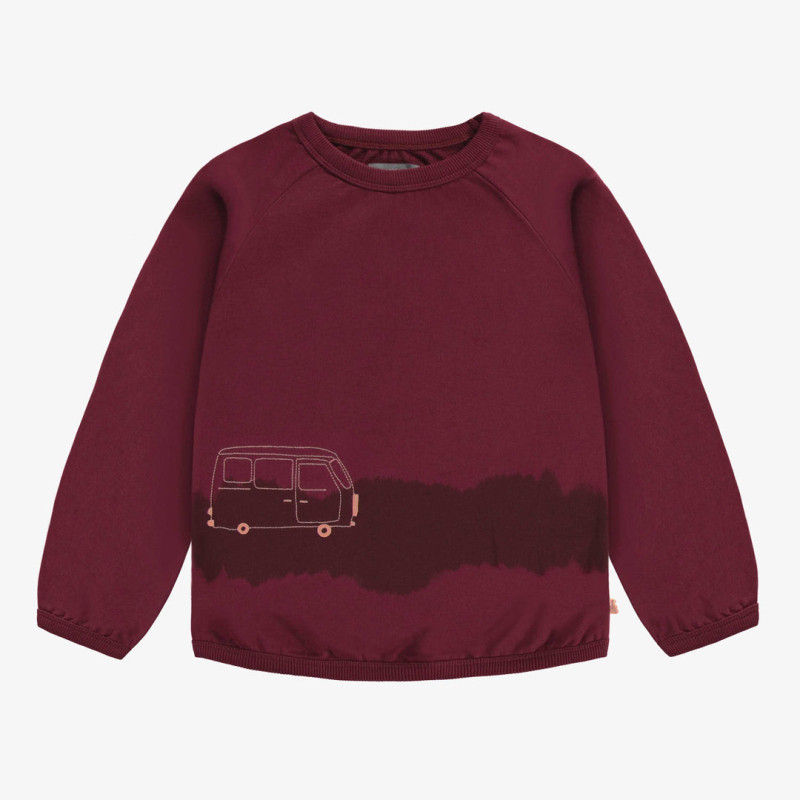 Burgundy sweater in french terry, child