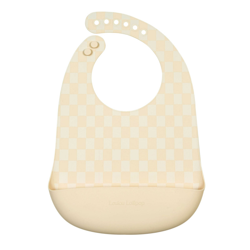 Loulou Lollipop Bavoir en Silicone - Carreaux