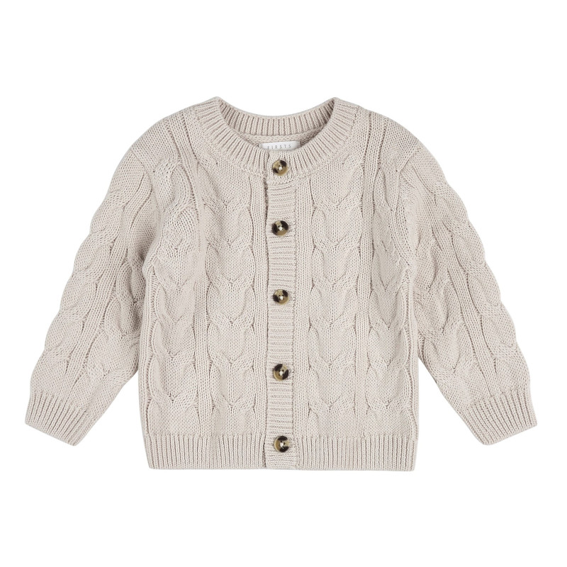 Firsts par Petit Lem Veste Tricot Beige Prunes 3-24mois