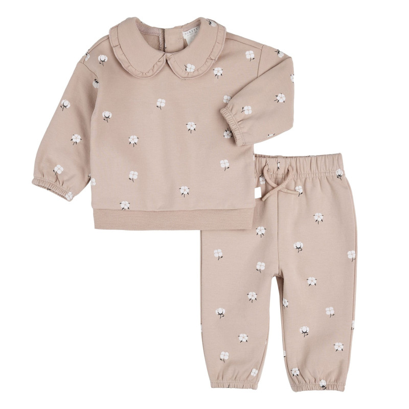 Chickadee Flowers Sweatshirt Set 6-24 months