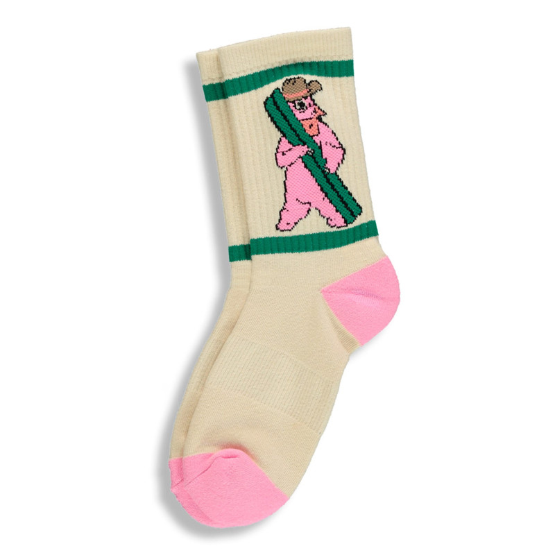 Pink Bear Crew Socks 10E-4J