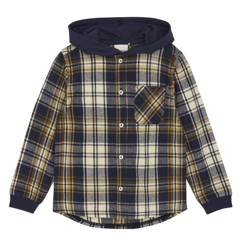 Hooded Check Shirt, 3-8 years