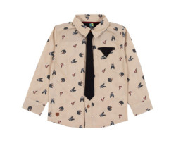 Beige Party Printed Shirt...