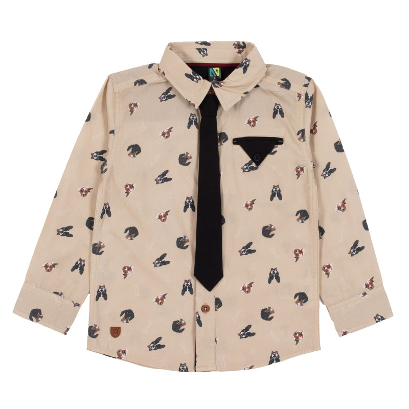 Beige Party Printed Shirt 2-12 years