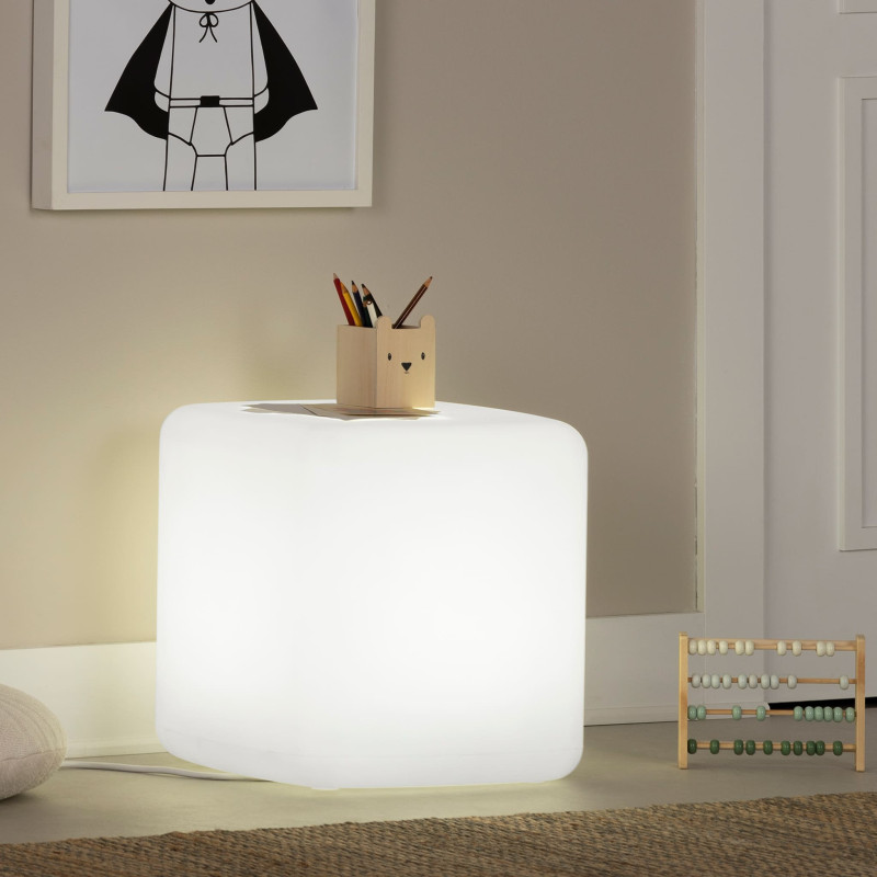 Illuminated Nightstand / Stool for Children - Sweedi White