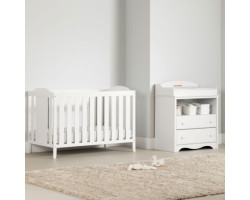 Crib and changing table set - Angel Solid white