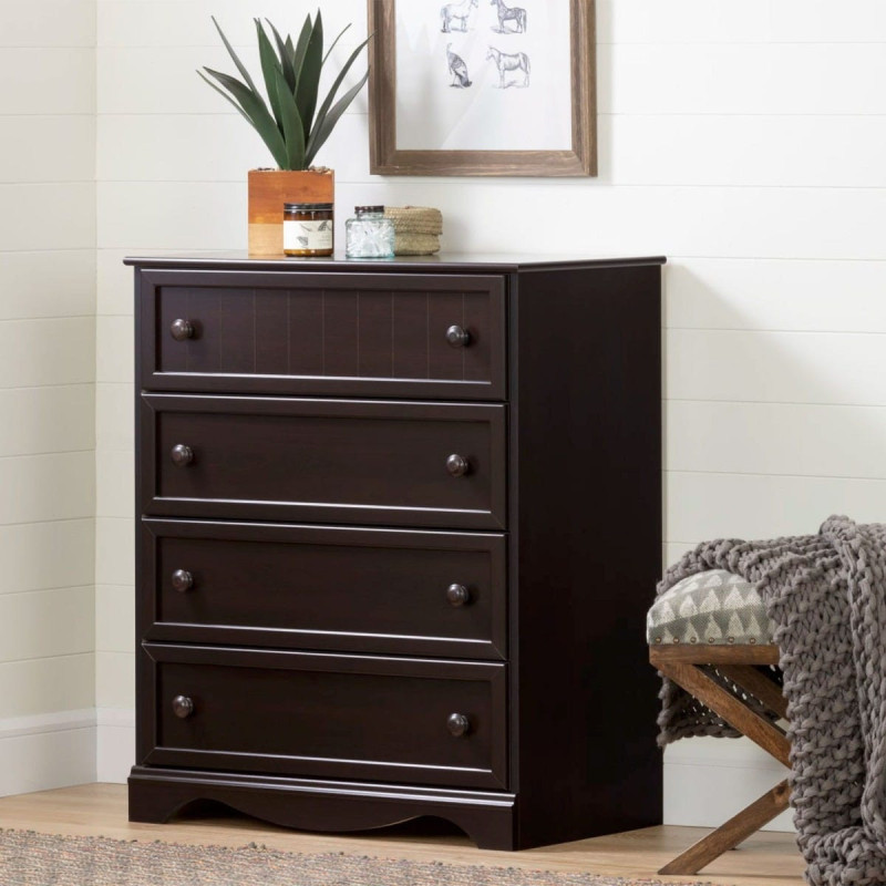 South Shore Savannah Commode 4 tiroirs - Chocolat