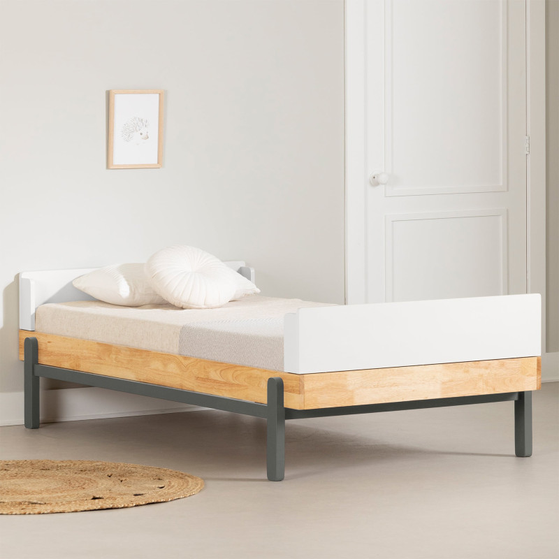 Bebble Single Bed - Natural and Gray