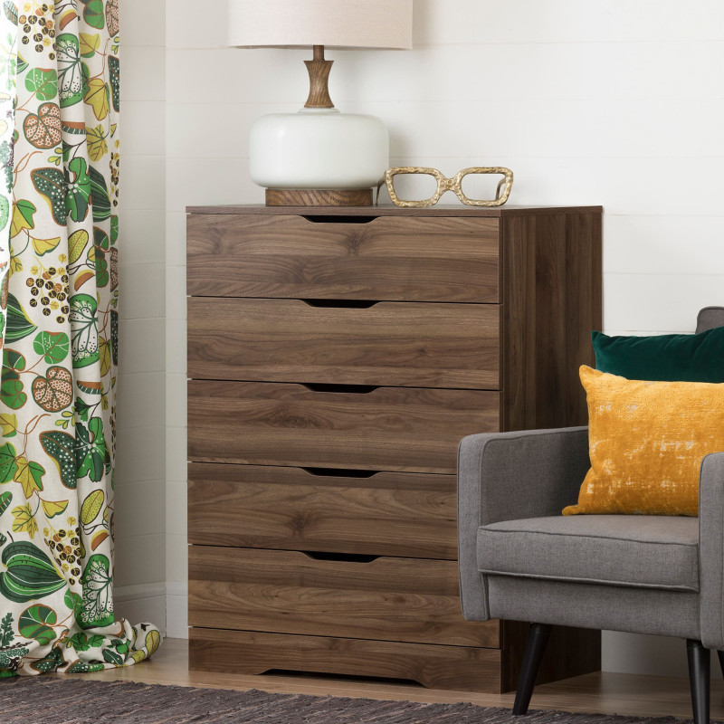 5 Drawer Chest - Holland Natural Walnut