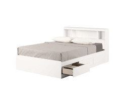 Double Bed and Headboard Set - Fusion Solid White