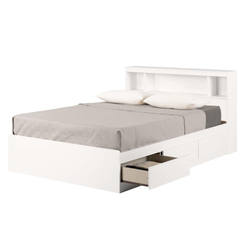 Double Bed and Headboard Set - Fusion Solid White