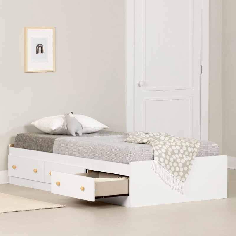 Summertime Single Mate Bed 3 Drawers - Solid White