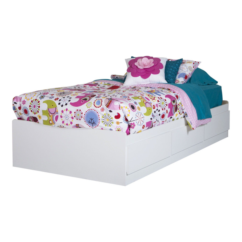 Logik Single Bed 3 Drawers - White